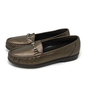Sas Womens Loafer Flat Shoes Metallic Brown Slip On Tripad Comfort Horsebit 7 N